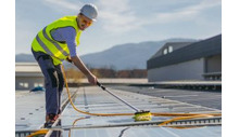 Liquids clean solar panels gently